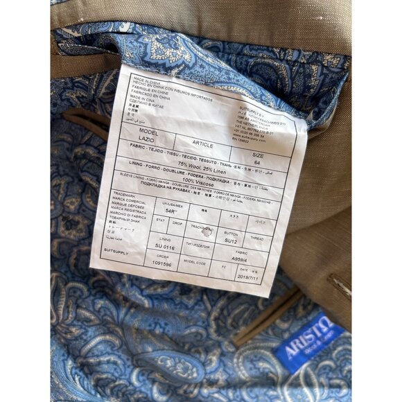 Suitsupply Men's Wool & Linen Blazer With Paisley Lining Sz 54R - Picture 9 of 13